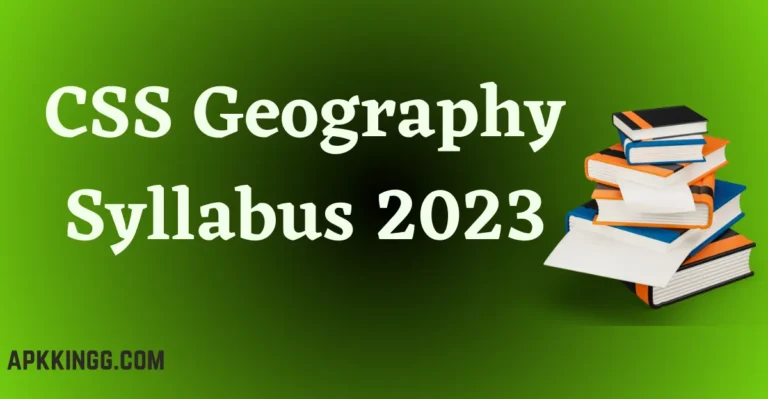CSS Geography Syllabus 2023